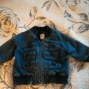 baby boy denim jacket with fur collar